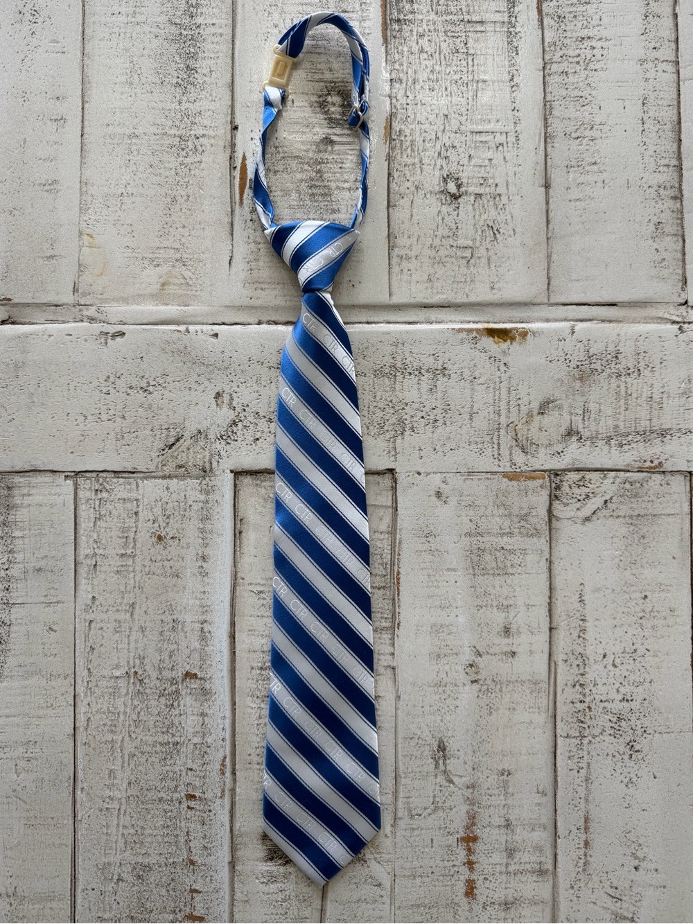 CTR Striped Blue And White Tie Adjustable Neck Strap